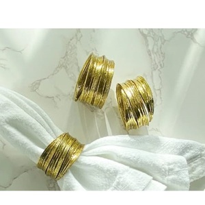 ที่วางผ้าเช็ดปากโลหะตกแต่งโต๊ะอาหารโรงแรมทันสมัยงานฝีมือเคลือบทองคำ - Product Image 2