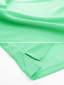 Chemise décontractée pour homme à manches courtes, 100 % coton respirant, couleur unie, avec logo personnalisé brodé sur le devant - Product Image 4