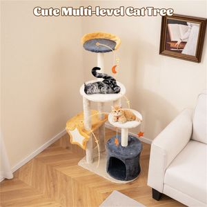 Lussuoso Tiragraffi per Gatti da 50FT con Palo in Sisal e Piattaforma per Arrampicata e Giocattoli per Cani, con Palo Tiragraffi in Corda - Product Image 6