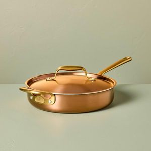 Marmite de cuisson traditionnelle en cuivre martelé avec couvercle, poignée longue, fait main, faitout en cuivre, ustensile de cuisine professionnel pour la maison et l'hôtellerie - Product Image 1