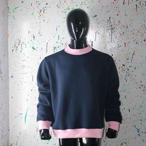 Sudadera de cuello alto azul y rosa con bordado 100% y cuello ancho CLUSH SPORTS - Product Image 1