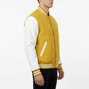 เสื้อแจ็คเก็ตวาร์ซิตี้ผู้ชาย สไตล์สตรีทแวร์ ผ้าคอตตอนผสม 290 GSM ทรงปกติ ติดกระดุมแป๊ก แขนยาว แฟชั่น นุ่มสบาย รับผลิตแบบ OEM - Product Image 3