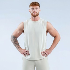 Camisetas sin mangas para hombre, más vendidas, de algodón y spandex, transpirables, de secado rápido, deportivas, con hombros caídos, para gimnasio - Product Image 1