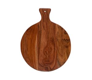 Tabla de cortar redonda de madera de acacia lujosa con mango de lujo, utensilios de cocina, tablas de cortar - Product Image 3