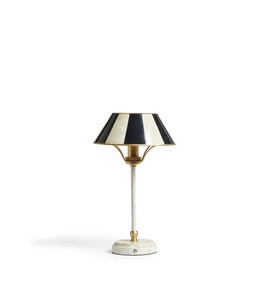 Harlequin Stripe Metal Table <b>Lamp</b> with Geometric Shade Premium Iron Craft Warm Accent Lighting for Designer Interiors - Product Image 4