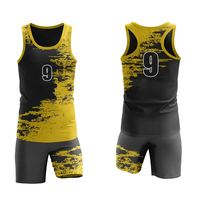 Nouvelle arrivée, vêtements de sport, tissu respirant et léger en polyester/coton, imprimé uni, uniforme d'athlétisme d'été, meilleur prix