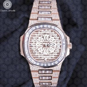 Reloj Charm_Jewells de Lujo para Hombre, de Acero Inoxidable, Forma Tonneau, 40 mm, Analógico, Mecánico, Resistente al Agua 10 Bar, con Incrustaciones de Diamantes - Product Image 3