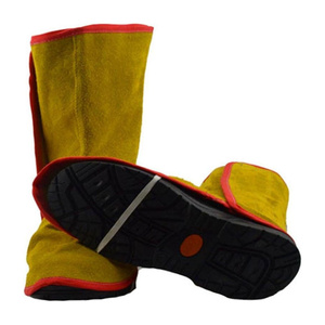 Protège-chaussures longs en cuir de vachette anti-chaleur pour soudeurs, résistants à 500°C-1000°C pour la protection incendie - Product Image 5