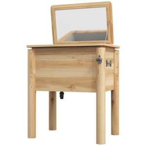 Frigorifero portatile in legno da 54 litri con apribottiglie per feste in giardino, terrazza e bordo piscina - Product Image 1