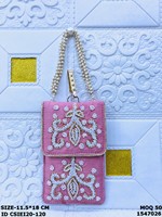 Dompet Mini Bordir Buatan Tangan dengan Pegangan Mutiara – Tas Pesta Desainer Etnik untuk Wanita Berbagai Warna