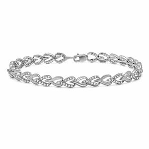 Pulsera de Eslabones con Corazón de Plata de Ley 925 para Mujer, Joyería Elegante de Amor, Regalo Personalizado OEM ODM - Product Image 1
