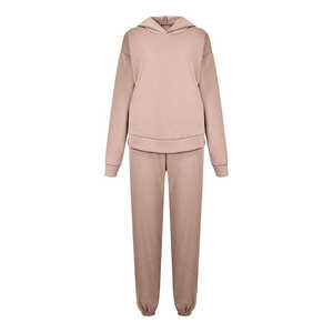 Conjunto de dos piezas para mujer, sudadera y pantalones deportivos, conjunto informal y cómodo, tela suave, color sólido - Product Image 6