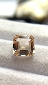 Morganite naturelle certifiée 9 mm, taille émeraude carrée, excellente couleur et lustre, qualité naturelle, béryl naturel, 3,19 carats, nette à la loupe - Product Image 5