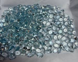 Piedra Preciosa de Aguamarina Natural AAA+++ Corte Esmeralda en Forma de Pera 6x4MM Facetada |   Piedra de Aguamarina Azul Suelta para Joyería y Venta al por Mayor - Product Image 4