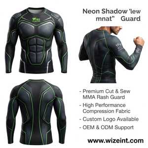 Rashguard Homme Personnalisé de Haute Qualité à Impression Numérique, Manches Longues, Tissu Respirant Spandex/Polyester pour Tenue de Fitness en Extérieur - Product Image 6