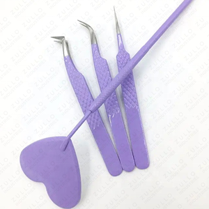 Fast Shipping Eyelash Extension Tweezers & Mirror Set, Solid Color Stainless Steel Lash <b>Tools</b> Wholesale Price With Custom Logo - Product Image 6