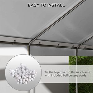 UV Resistant 19.6FT X 9.7FT Carport <b>Roof</b> <b>Canopy</b> Replacement Simple Style White PC Sail Fits 84C 378V00 84C 206 Series for 2 Car - Product Image 5