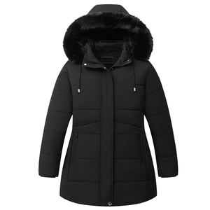 <b>Women's</b> <b>Waterproof</b> Breathable Quick Dry Eco-Friendly Thickened Quilted Winter <b>Parka</b> Hoodie Jacket with Polyester Filling - Product Image 3
