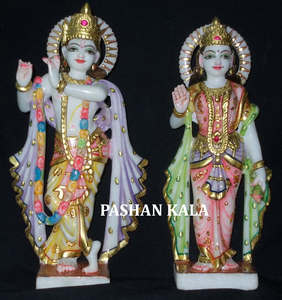 White Marble Lord Radha Krishna Marble Statue - Product Image 6