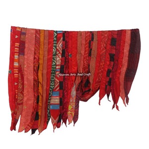 Pañuelo largo multifuncional de poliéster y seda reciclada estilo sari vintage con 15 franjas para mujer, ideal para primavera, como estola o regalo. - Product Image 2