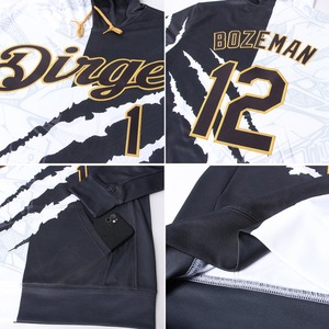 เสื้อฮู้ดกีฬาแบบสวมหัวพิมพ์ลายฮาวายต้นปาล์มสีขาว3D งานออกแบบได้ตามต้องการ - Product Image 6