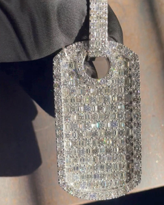 Colgante Personalizado con Diamantes VVS Corte Esmeralda, Plata 925, Joyería Hip Hop, Colgante para Rapper, Ideal para Regalo - Product Image 2