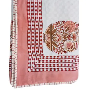 Hint el yapımı geri dönüşümlü Dohar yumuşak pamuk yorgan el bloğu baskı yorgan çiçek baskı yumuşak pamuk yorgan AC battaniye