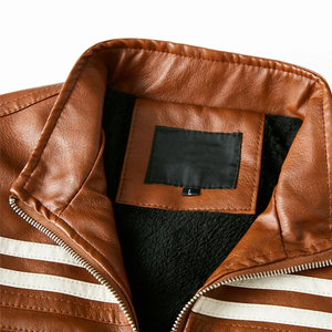 2026 Stylish <b>Waterproof</b> Zipper Leather <b>Jacket</b> 100% Genuine Breathable Hot Sale Unisex <b>Plus</b> <b>Size</b> Casual Winter Clothing Cotton - Product Image 2