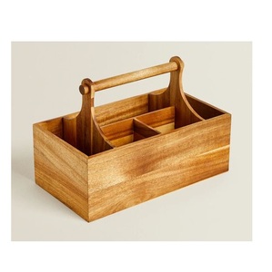 Porte-serviettes en bois avec compartiments de rangement, organisateur de salle de bain rustique, type sur pied, porte-couverts multifonctionnel - Product Image 4