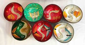 Bol en coque de noix de coco avec incrustation de nacre, matériau rustique en noix de coco pour servir des collations, meilleur prix pour la vente en gros au Vietnam - Product Image 6