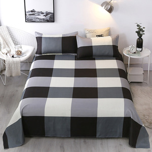 Draps de lit double unisexes en coton brossé doux pour la peau, pour dortoir étudiant - Product Image 1