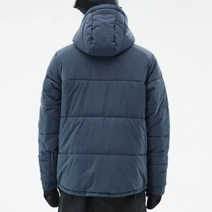 Chaqueta Parka con Capucha Azul Ártico para Hombre, Chaqueta Acolchada, Abrigo de Invierno con Aislamiento Grueso, Ropa de Abrigo Urbana Resistente al Viento con Bolsillo con Solapa - Product Image 2