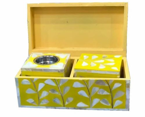 Bocaux à bougies en bois écologiques faits à la main et support de haute qualité pour la décoration intérieure du salon et du bureau, carrés et ronds - Product Image 5