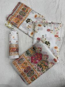 Sari de Pashmina de Lujo con Hilo Tejido de Cachemira para Bodas y Eventos Festivos - Product Image 1