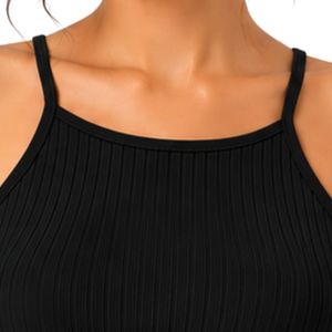 Manufacturer Custom Black Women Ribbed Knit Crop Tank Top Sleeveless Spaghetti Strap Slim Fit Casual Summer <b>Camisole</b> OEM Apparel - Product Image 5