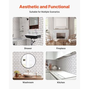 Piastrelle Adesive da Parete Peel-and-Stick, 10 Fogli, 305 x 305 x 2,0 mm, per Rivestimento Parete Stile Subway - Product Image 6