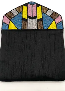 Bolso de mano bordado a mano al por mayor con cuentas, bolso de hombro cruzado de lujo con patrón geométrico personalizado para mujer, para bodas y fiestas - Product Image 5