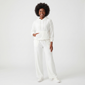 Survêtement à capuche pour femme, manches longues, coupe ample, décontracté, 100% coton, avec cordon de serrage à la taille, vêtements de sport - Product Image 6