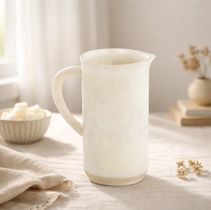 Resin Water Jug With Handle and Top Quality Design <b>White</b> Color and Tableware Use - Product Image 1