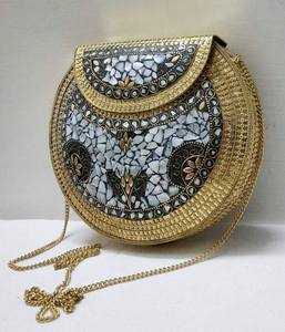 Mosaic Clutch Handbag in Attractive Gold Color Evening Clutch <b>Bag</b> ODM Ladies Clutch <b>Bag</b> - Product Image 4