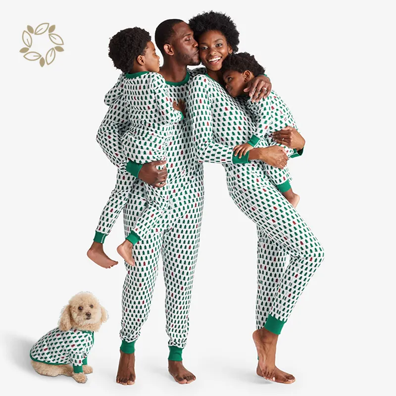 일치하는 휴일 파자마 세트 대나무 크리스마스 맞춤 매칭 가족 에코 휴일 일치하는 가족 잠옷