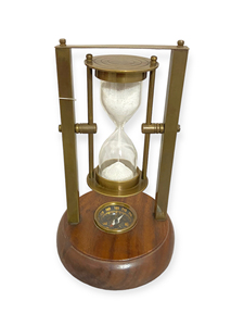 Minuteur à pendule avec boussole en bois, sablier de 2 minutes ST35 - Product Image 3