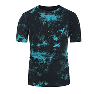 Camiseta de Manga Corta para Hombre, de Secado Rápido, con Estampado Tie-Dye, Corte Ajustado, Cuello Redondo, Estilo Casual - Product Image 1