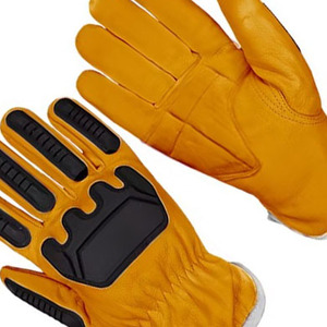 Guantes de Trabajo de Cuero PU Naranja de 10 mil, Antideslizantes, con Puño Reforzado, Resistentes a Impactos, para Uso en Campos Petroleros y Talleres - Product Image 4