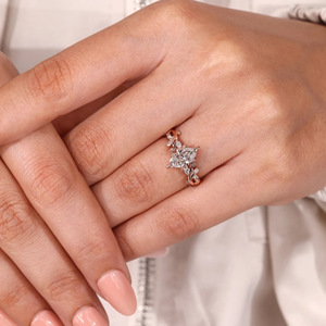 Bague de fiançailles et de mariage pour femme en moissanite taille marquise hollandaise de 1,10 carat, inspirée de la nature, plaquée or, sertie à griffes - Product Image 4