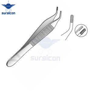 Pinzas Adson-Brown para Tejidos y Agarre, 12 cm / 4-3/4 Pulgadas, Curvas, con 7x7 Dientes, de Acero Inoxidable, para Sujeción de Tejidos Quirúrgicos - Product Image 6
