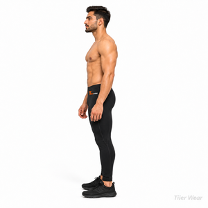 Collants de compression pour hommes, polyester et élasthanne, 240 GSM, soutien musculaire, leggings de sport, fabricant OEM - Product Image 2