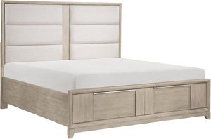 เตียงแพลตฟอร์มไม้สีเทาอ่อนขนาดควีนไซส์มิลเลอร์ดีไซน์แบบดั้งเดิมพร้อมที่วางเท้ามีตัวเลือกในการจัดเก็บ - Product Image 6