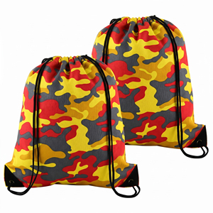 Camouflage Drawstring <b>Backpack</b> 100% Polyester Daily Use Sportswear Drawstring Bags Unisex <b>Large</b> Capacity Drawstring Bags - Product Image 2