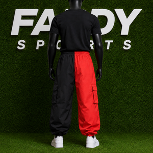 Pantalon de ski cargo imperméable bicolore rouge et noir pour homme, coupe ample, isolé, style streetwear et jogging - Product Image 3